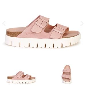 Women's BIRKENSTOCK Arizona Chunky Sandals- Pink Suede SZ 40